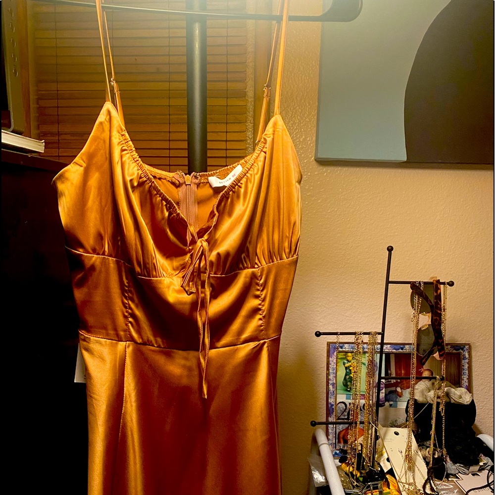 Gold mini dress